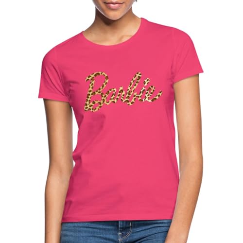 Spreadshirt Barbie Leo-Print Logo Frauen T-Shirt, L, Azalea von Spreadshirt