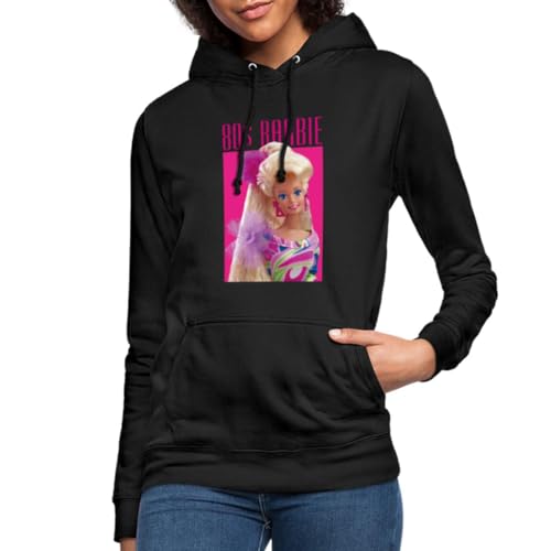 Spreadshirt Barbie Porträt Charakter 80er Barbie 80er Jahre Frauen Hoodie, L, Schwarz von Spreadshirt