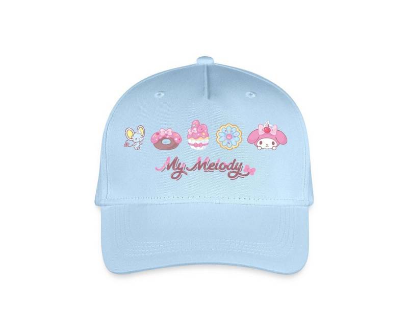 Spreadshirt Baseball Cap My Melody Mit Flat Und Gebäckstücken Kinder Bio Basecap (1-St) von Spreadshirt