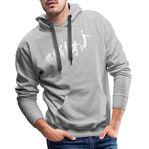 Spreadshirt Basketball Evolution Fussball Männer Premium Hoodie, L, Grau meliert von Spreadshirt