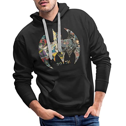 Spreadshirt Batman 80 Jahre Comic Männer Premium Hoodie, XL, Schwarz von Spreadshirt