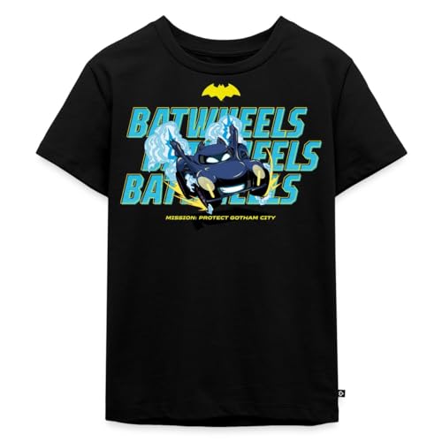 Spreadshirt Batwheels Bam Mit Schriftzug Protect Gotham City Kinder Premium T-Shirt, 110/116 (4 Jahre), Schwarz von Spreadshirt