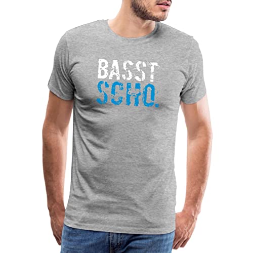 Spreadshirt Bayrischer Dialekt Basst Scho Passt Schon Bairisch Männer Premium T-Shirt, M, Grau meliert von Spreadshirt