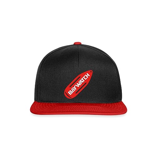 Spreadshirt Baywatch Rote Rettungsboje Snapback Cap, One Size, Schwarz/Rot von Spreadshirt