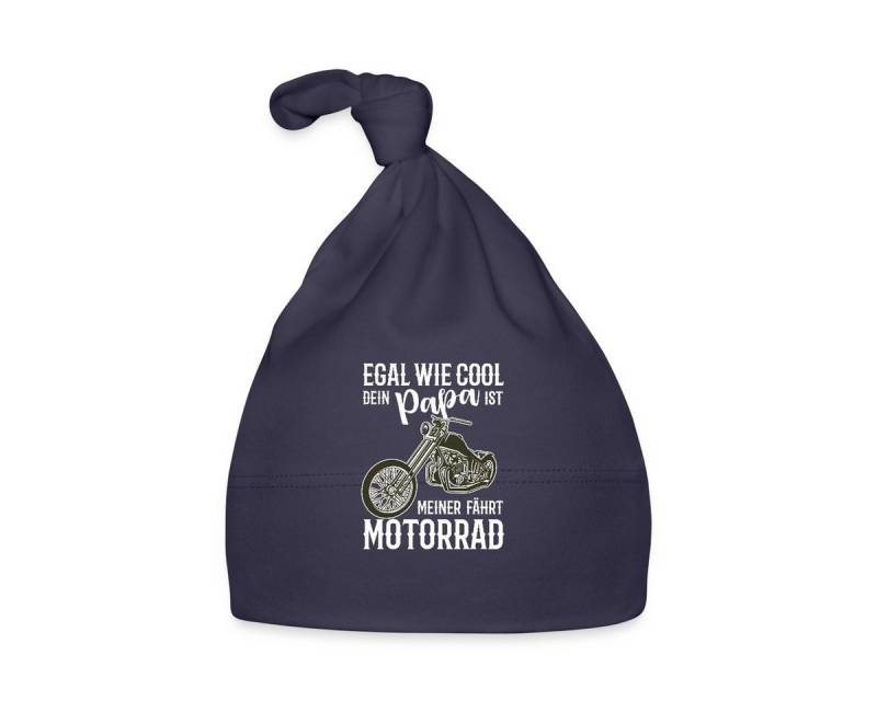 Spreadshirt Beanie Egal Wie Cool Dein Papa Meiner Fährt Motorrad Baby Baby Bio-Mütze (1-St) von Spreadshirt