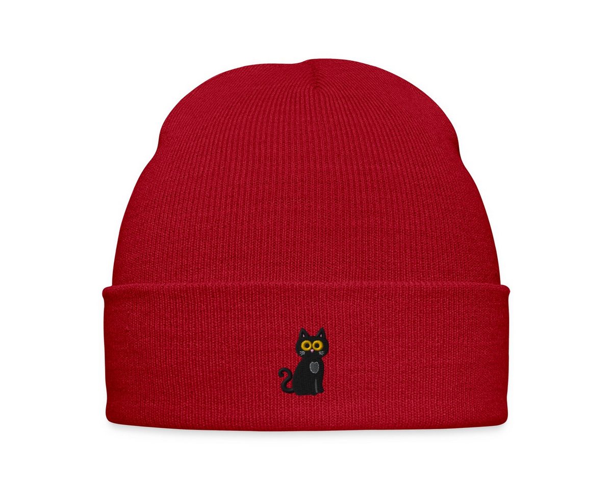 Spreadshirt Beanie Katze Stickerei Bestickte Wintermütze (1-St) von Spreadshirt