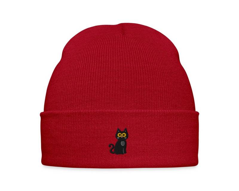 Spreadshirt Beanie Katze Stickerei Bestickte Wintermütze (1-St) von Spreadshirt