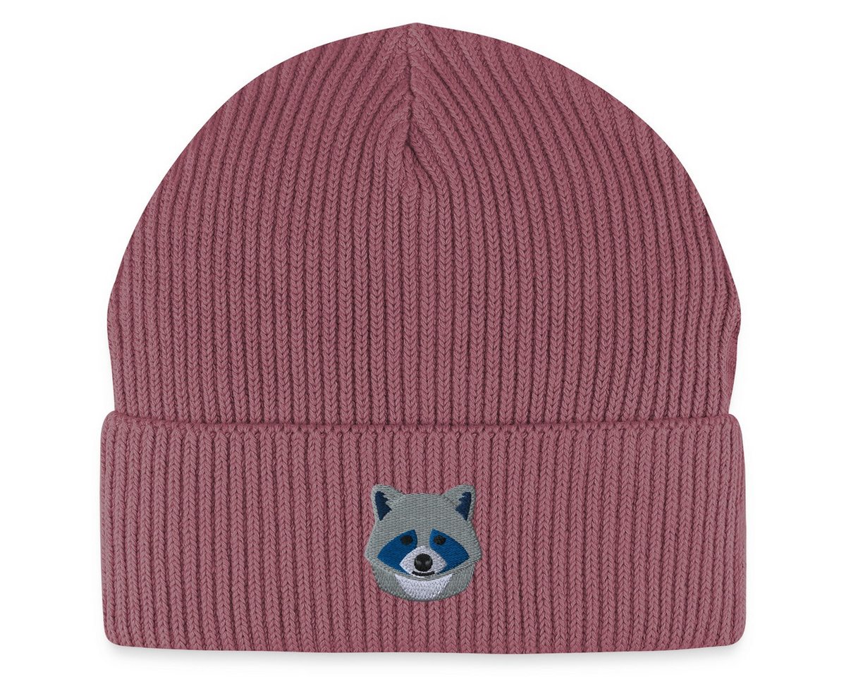 Spreadshirt Beanie Kleiner Waschbär Stickerei Fisherman Beanie Bio Mütze (1-St) von Spreadshirt