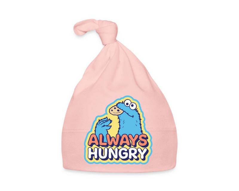 Spreadshirt Beanie Sesamstraße Krümelmonster Design Always Hungry Baby Bio-Mütze (1-St) von Spreadshirt