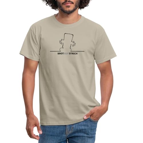 Spreadshirt Bernd Das Brot BrotAufStrich Design In Schwarz Männer T-Shirt, M, Sandbeige von Spreadshirt