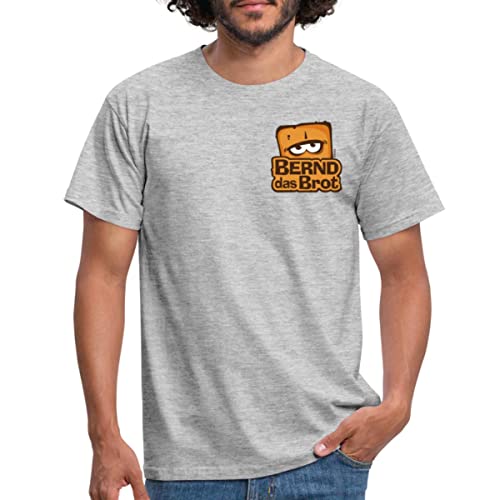 Spreadshirt Bernd Das Brot Brustdesign Logo Männer T-Shirt, XXL, Grau meliert von Spreadshirt