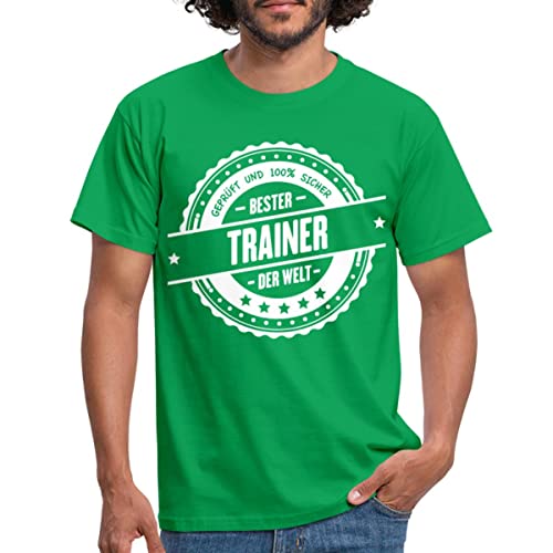 Spreadshirt Bester Trainer Der Welt Auszeichnung Männer T-Shirt, XL, Kelly Green von Spreadshirt