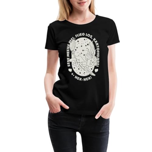 Spreadshirt Bibi Blocksberg Bibi Auf Kartoffelbrei Mit Zauberspruch Frauen Premium T-Shirt, M, Schwarz von Spreadshirt