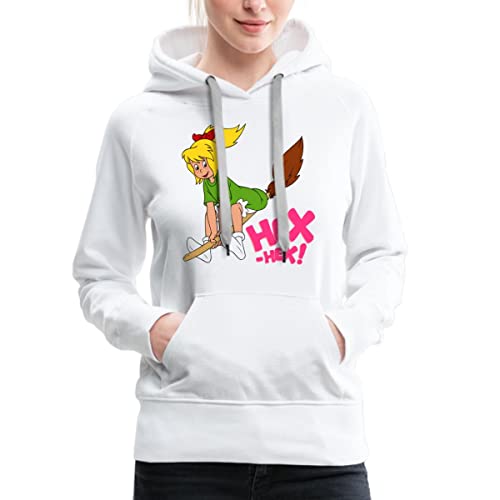 Spreadshirt Bibi Blocksberg Fliegt Davon Frauen Premium Hoodie, M, weiß von Spreadshirt