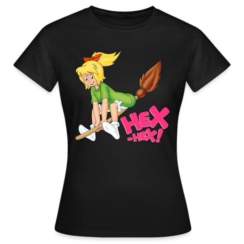 Spreadshirt Bibi Blocksberg Fliegt Davon Frauen T-Shirt, M, Schwarz von Spreadshirt