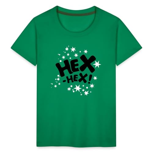 Spreadshirt Bibi Blocksberg Hexspruch Hex Hex Mit Sternen Kinder Premium T-Shirt, 122/128 (6 Jahre), Kelly Green von Spreadshirt