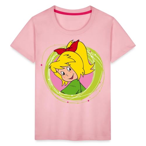 Spreadshirt Bibi Blocksberg Kleine Hexe Lächelt Kinder Premium T-Shirt, 122/128 (6 Jahre), Hellrosa von Spreadshirt