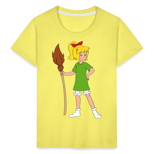 Spreadshirt Bibi Blocksberg Mit Ihrem Besen Kartoffelbrei Kinder Premium T-Shirt, 110/116 (4 Jahre), Gelb von Spreadshirt