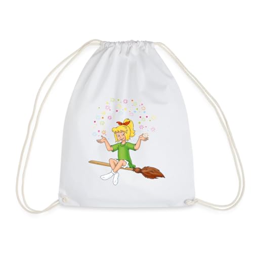 Spreadshirt Bibi Blocksberg Sitzt Auf Kartoffelbrei Turnbeutel, One size, Weiß von Spreadshirt