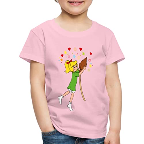 Spreadshirt Bibi Blocksberg Tanzt Mit Ihrem Besen Kartoffelbrei Kinder Premium T-Shirt, 110/116 (4 Jahre), Hellrosa von Spreadshirt