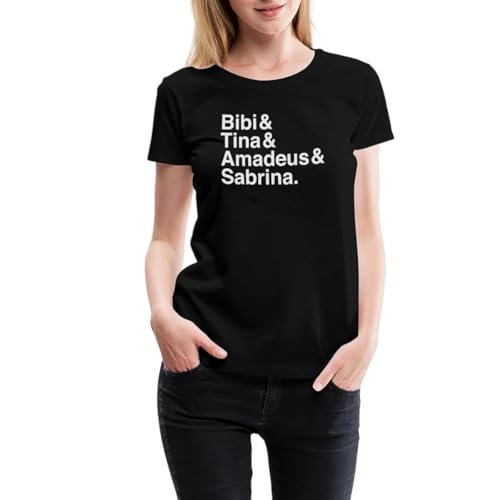 Spreadshirt Bibi Und Tina Amadeus Sabrina Typographie weiß Frauen Premium T-Shirt, M, Schwarz von Spreadshirt
