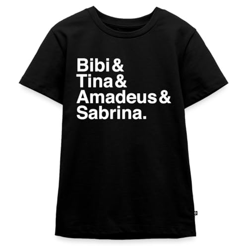 Spreadshirt Bibi Und Tina Amadeus Sabrina Typographie weiß Kinder Premium T-Shirt, 98/104 (2 Jahre), Schwarz von Spreadshirt