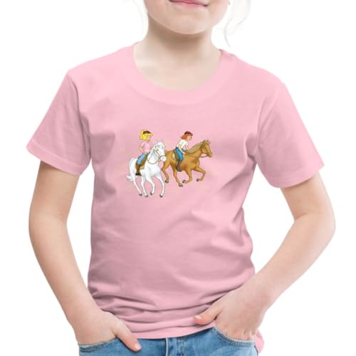 Spreadshirt Bibi Und Tina Ausritt Mit Amadeus Und Sabrina Kinder Premium T-Shirt, 122/128 (6 Jahre), Hellrosa von Spreadshirt