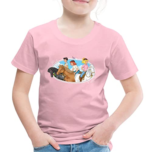 Spreadshirt Bibi Und Tina Ausritt Mit Freunden Kinder Premium T-Shirt, 122/128 (6 Jahre), Hellrosa von Spreadshirt