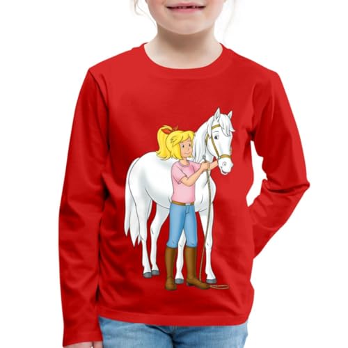 Spreadshirt Bibi Und Tina Bibi Mit Stute Sabrina Kinder Premium Langarmshirt, 110/116 (4 Jahre), Rot von Spreadshirt