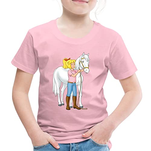 Spreadshirt Bibi Und Tina Bibi Mit Stute Sabrina Kinder Premium T-Shirt, 134/140 (8 Jahre), Hellrosa von Spreadshirt