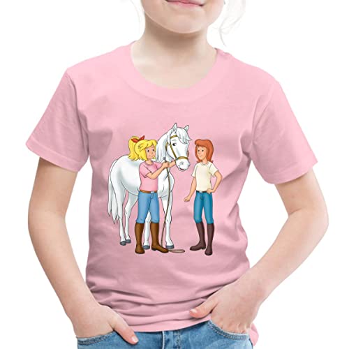 Spreadshirt Bibi Und Tina Kümmern Sich Um Sabrina Kinder Premium T-Shirt, 134/140 (8 Jahre), Hellrosa von Spreadshirt