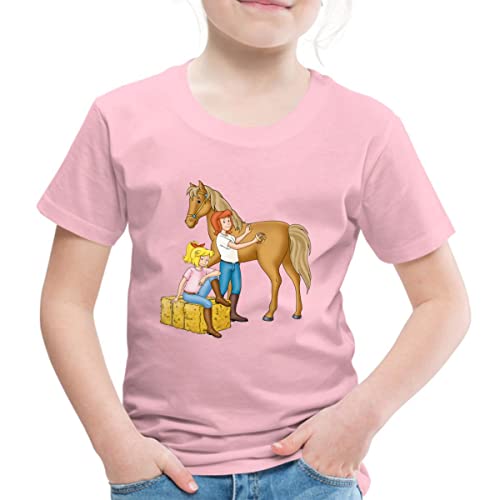 Spreadshirt Bibi Und Tina Striegeln Hengst Amadeus Kinder Premium T-Shirt, 110/116 (4 Jahre), Hellrosa von Spreadshirt