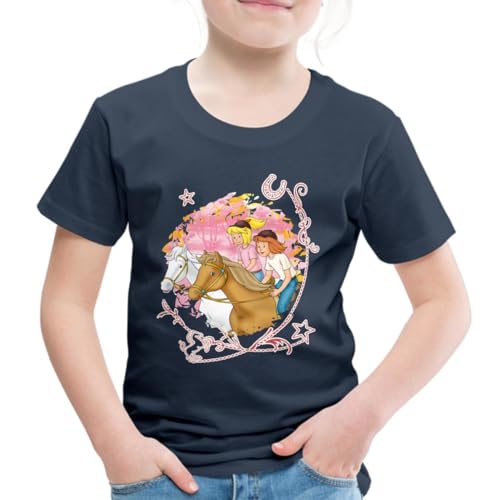 Spreadshirt Bibi Und Tina Wettreiten Im Wald Kinder Premium T-Shirt, 110/116 (4 Jahre), Navy von Spreadshirt