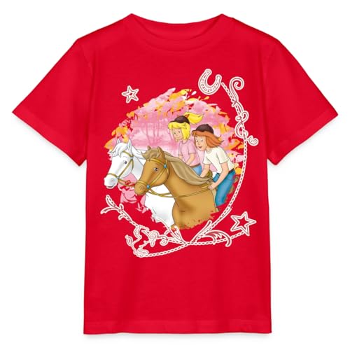 Spreadshirt Bibi Und Tina Wettreiten Im Wald Stanley/Stella Kinder T-Shirt, 110/116 (5-6 Jahre), Rot von Spreadshirt