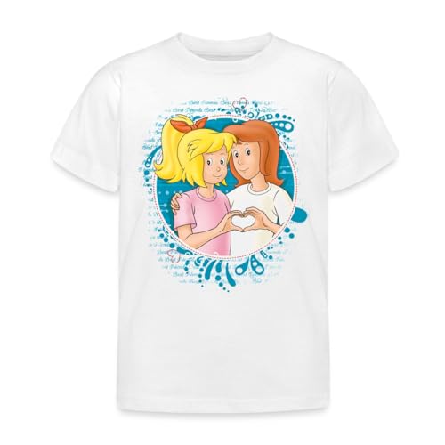 Spreadshirt Bibi Und Tina Zeichen Der Freundschaft Herz Kinder T-Shirt, 122/128 (7-8 Jahre), weiß von Spreadshirt