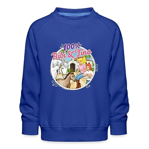 Spreadshirt Bibi und Tina 100. Folge Kinder Premium Pullover, 134/146 (9-11 Jahre), Royalblau von Spreadshirt