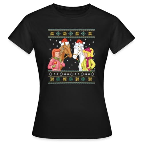 Spreadshirt Bibi und Tina Amadeus Sabrina Weihnachts-Design Frauen T-Shirt, L, Schwarz von Spreadshirt