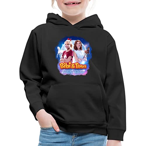 Spreadshirt Bibi & Tina Einfach Anders Kinoplakat Kinder Premium Hoodie, 122/128 (7-8 Jahre), Schwarz von Spreadshirt