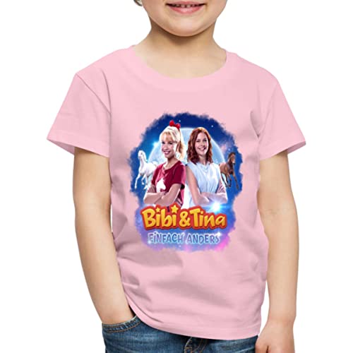 Spreadshirt Bibi & Tina Einfach Anders Kinoplakat Kinder Premium T-Shirt, 110/116 (4 Jahre), Hellrosa von Spreadshirt