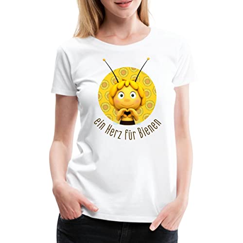 Spreadshirt Biene Maja EIN Herz Für Bienen Frauen Premium T-Shirt, 3XL, weiß von Spreadshirt