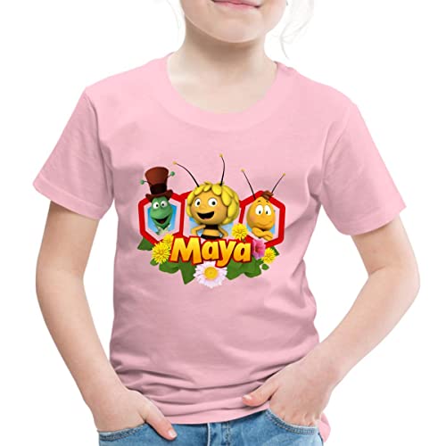Spreadshirt Biene Maja Freunde Flip Willi Kinder Premium T-Shirt, 122/128 (6 Jahre), Hellrosa von Spreadshirt