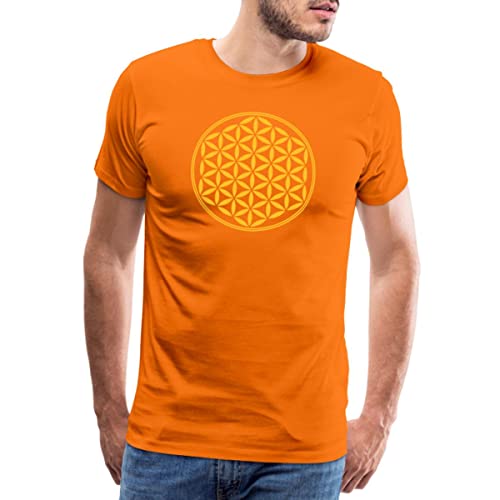 Spreadshirt Blume des Lebens - Flower of Life Männer Premium T-Shirt, 3XL, Orange von Spreadshirt