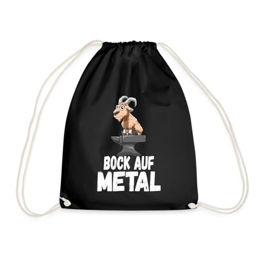 Spreadshirt Bock auf Metal Lustiger Spruch Heavy Metal Hard Rock Turnbeutel, One size, Schwarz von Spreadshirt