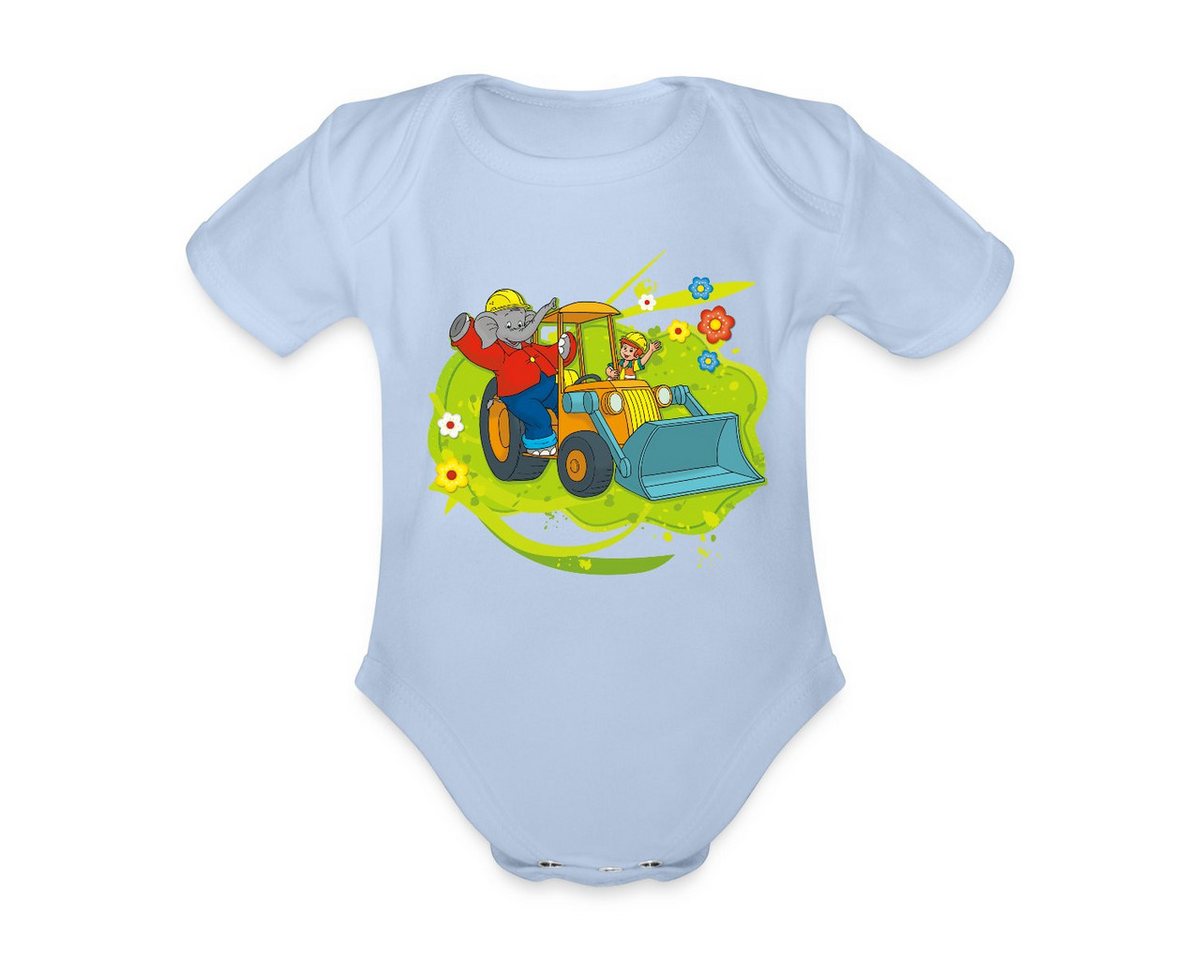 Spreadshirt Body Benjamin Blümchen Mit Schaufelbagger Baby Bio-Kurzarm-Body (1-tlg) von Spreadshirt