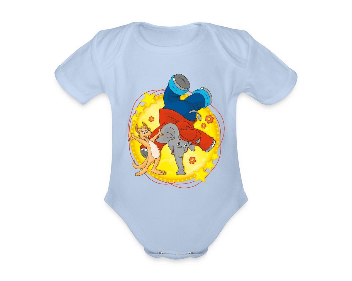 Spreadshirt Body Benjamin Blümchen Steht Auf Seinem Rüssel Baby Bio-Kurzarm-Body (1-tlg) von Spreadshirt
