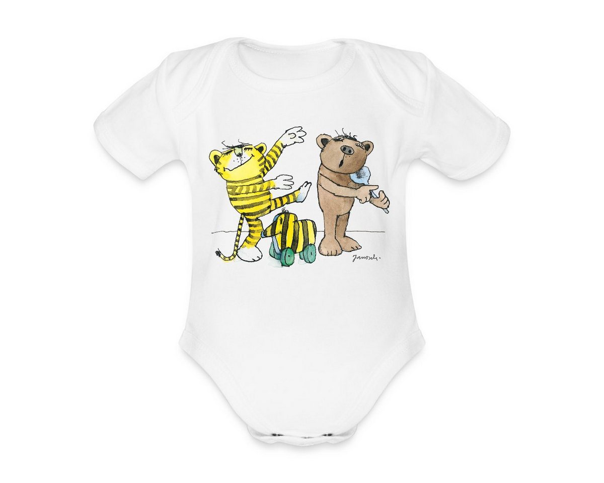 Spreadshirt Body Janosch Tiger Und Bär Machen Musik Baby Bio-Kurzarm-Body (1-tlg) von Spreadshirt