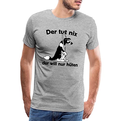 Spreadshirt Border Collie Wachhund Männer Premium T-Shirt, 3XL, Grau meliert von Spreadshirt