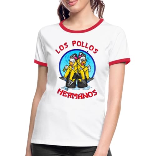 Spreadshirt Breaking Bad Los Pollos Hermanos White Pinkman Frauen Kontrast T-Shirt, S, Weiß/Rot Spreadshirt Breaking Bad Los Pollos Hermanos White Pinkman Frauen Kontrast T-Shirt, S, Weiß/Rot von Spreadshirt