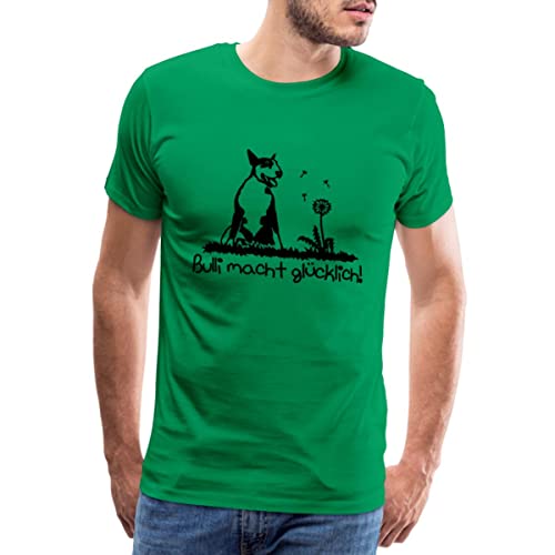 Spreadshirt Bullterrier Machen Glücklich Bulli Männer Premium T-Shirt, XXL, Kelly Green von Spreadshirt