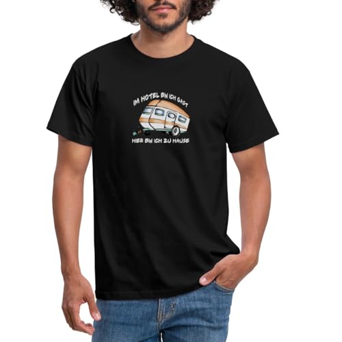 Spreadshirt Camping Camper Sprüche Wohnwagen Urlaub Männer T-Shirt, L, Schwarz von Spreadshirt